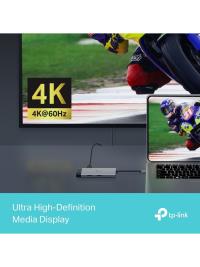 TP-LINK UH6120C TYPE-C 6 Port Portatif Hub 1×USB-C, 1×HDMI 4K, 1×USB-C PD 100W, 1×RJ45, 2×USB-A 3.0, 1×USB-C 3.0